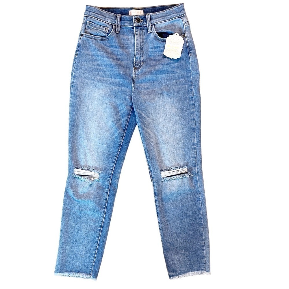 ALTAR’D STATE NWT High Rise Distressed Fringe Denim Jeans Size 27 in Light Blue